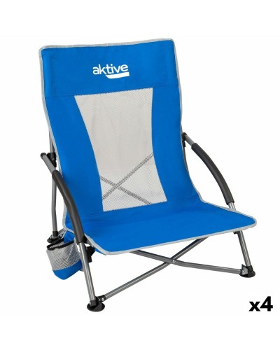 Silla de Playa Aktive Azul, Set de 4 (50x67x51 cm)
