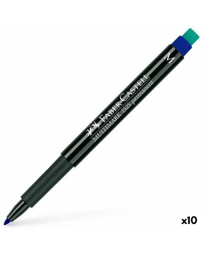 Permanent markörpenna Faber-Castell Multimark 1523 M Blå (10 antal)