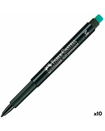 Rotulador Permanente Negro Multimark Faber-Castell - Escritura sobre Todas las Superficies (Paquete de 10)
