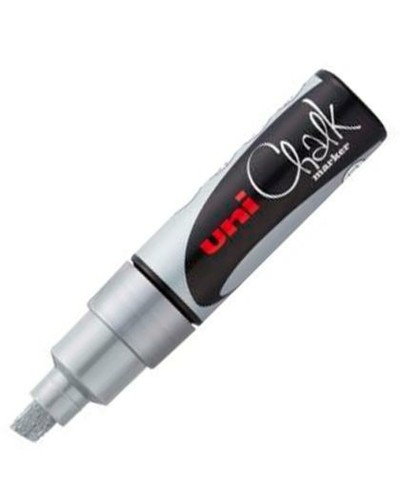 Uni-Ball Pennarelli a Gesso Liquido Argentato (6pz), Scrittura Su Lavagne e Superfici Non Porose