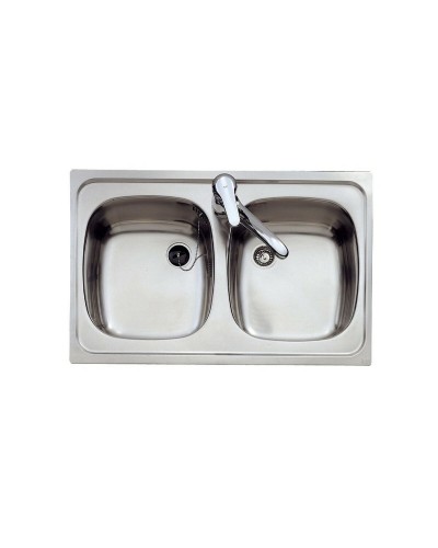 Évier de Cuisine Teka 2 Bacs Acier Inoxydable Encastrable 79x50 cm
