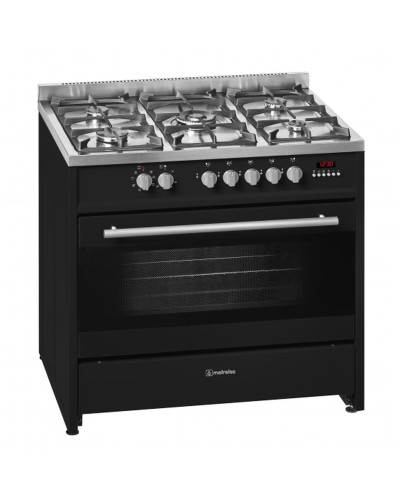 Meireles E 911 BL: Black Gas Cooker, Electric Oven, 5 Burners
