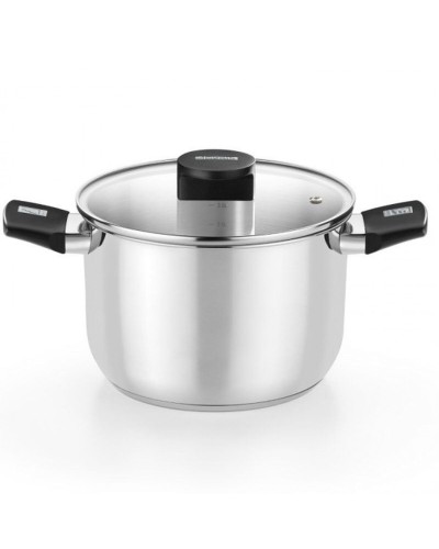 Casserole Monix 23 cm avec Couvercle en Acier Inoxydable et Fond à Induction
