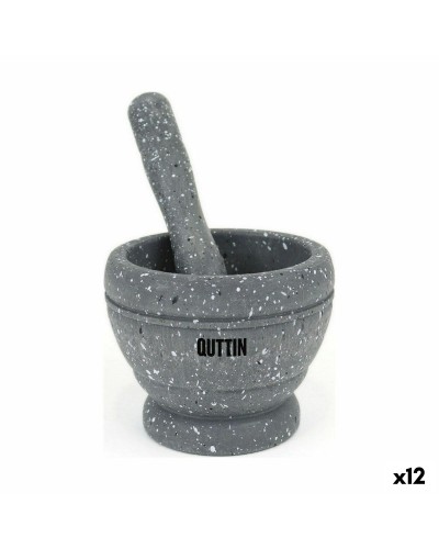 Keuken vijzel Quttin Plastic 11 x 9 cm Zwart (12 Stuks)