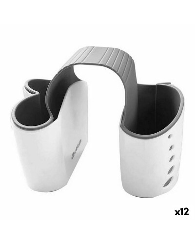 Quttin Portaesponjas para Fregadero Doble, 15 x 9 x 12 cm, Blanco (Paquete de 12)
