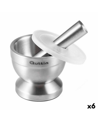 Mortier de Cuisine à Ras Bord Quttin en Acier Inoxydable Antidérapant, 9,8 x 8,2 cm (Paquet de 6)
