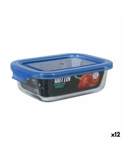 Quttin Boîte à Lunch Rectangulaire Bleue 14,5 x 11 x 5 cm avec Couvercle - Idéale pour les repas en déplacement
