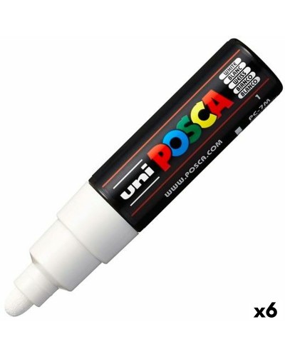 Markeerstiften POSCA PC-7M Wit (6 Stuks)