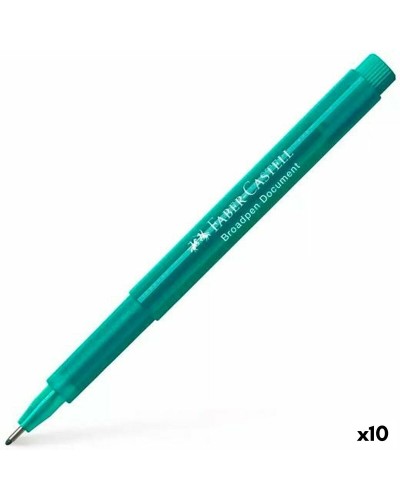 Faber-Castell Broadpen Document: Turquoise Markers (Pack of 10) for Documents and Writing

