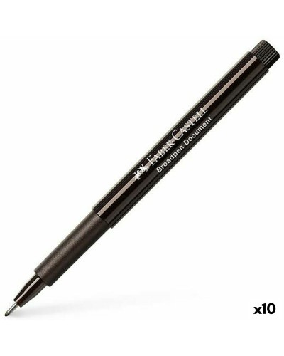 Tuschpennor Faber-Castell Broadpen Document Svart (10 antal)