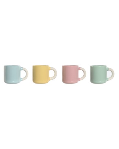 Set di Tazze da Caffè ESPRIT in Porcellana (4 Pezzi, 110 ml) - Gialle, Azzurre, Verdi, Rosa