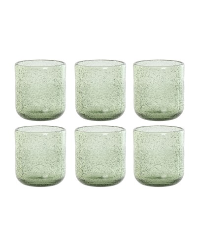 Juego de Vasos Home ESPRIT Verde Cristal 320ml (6 Unidades)
