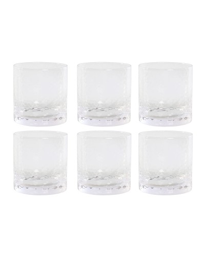 Ensemble de 6 Verres Transparents Home ESPRIT en Cristal avec Relief

