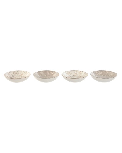 ESPRIT Brown Beige Porcelain Plates (20x20x4cm), Dinnerware Set

