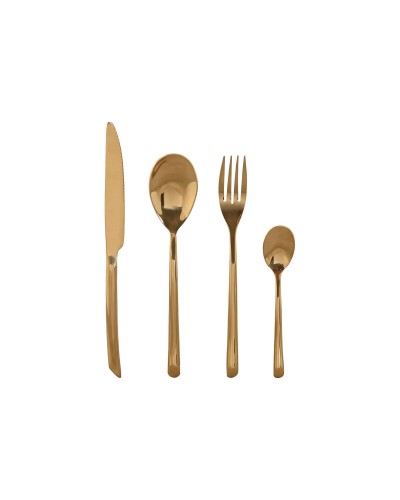 Bestick Home ESPRIT Gyllene Rostfritt stål 1,8 x 0,8 x 23,5 cm 16 Delar
