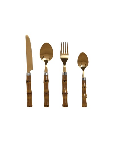 Posate ESPRIT Dorate in Acciaio Inossidabile con Manici in ABS, 24 Pezzi