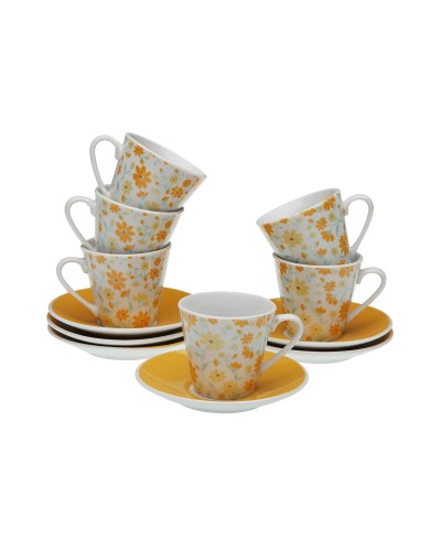 Lot de tasses avec soucoupes Versa Clivia Porcelaine