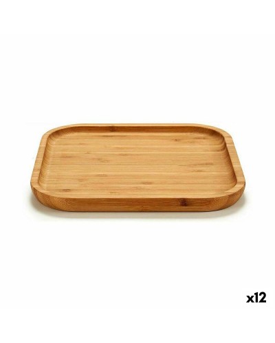 Välipalatarjotin Neliö Ruskea Bambu 20 x 1,5 x 20 cm (12 osaa)