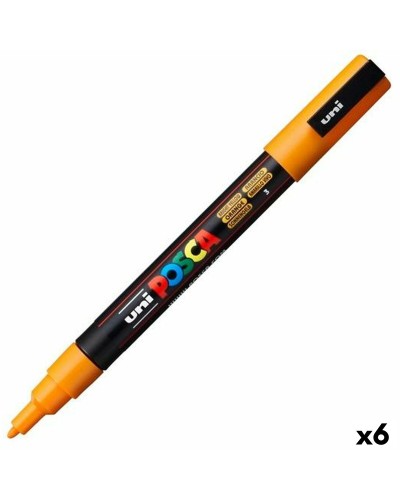 Rotuladores POSCA PC-3M Punta Media, Naranja - Pack de 6
