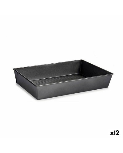 Vierkante mal Donker grijs Metaal Koolstofstaal 24 x 6,5 x 36,5 cm (12 Stuks)