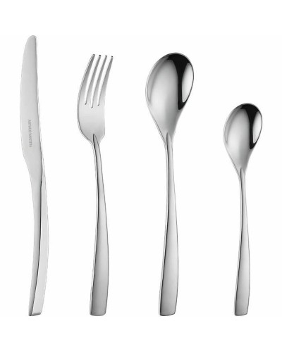 Couverts Arthur Martin AM3630 Gris Acier Inoxydable, Ensemble de 24 pour 6 Personnes
