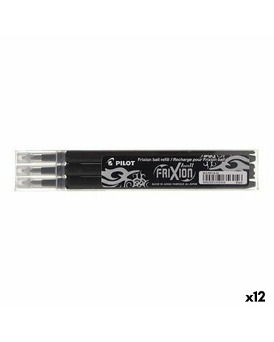 Stylo Pilot Frixion 0,7mm Noir Rechargeable (3 Pièces, 12 Paquets)
