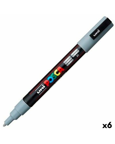 Markeerstift POSCA PC-3M Grijs (6 Stuks)