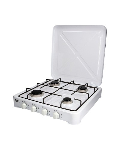 Cucina a Gas EDM 07422 Bianco - 4 Fuochi, 1500W - Ideale per Casa
