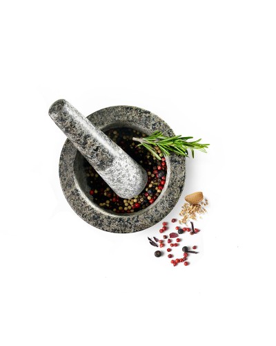 Mortier et Pilon Ibili en Granit, Diamètre 12 cm, Pour Préparations Aromatiques
