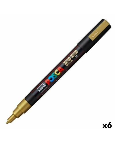 Rotuladores POSCA PC-3M Dorados (Set de 6) para Escritura, Dibujo y Manualidades
