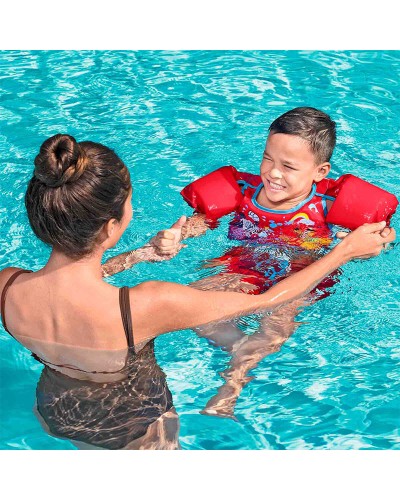 Bestway 9101C Inflatable Armbands Red M/L (19-30 kg) - Pool & Sea
