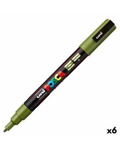 Rotuladores POSCA PC-3M: Verde (Paquete de 6) | Marcador Acrílico con Punta Media de 0,9-1,3 mm, Ideal para Dibujo, Escritura y Arte
