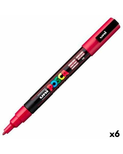 Pennarelli POSCA PC-3M Rosso Scuro Confezione da 6 | Pennarelli Acquerellabili