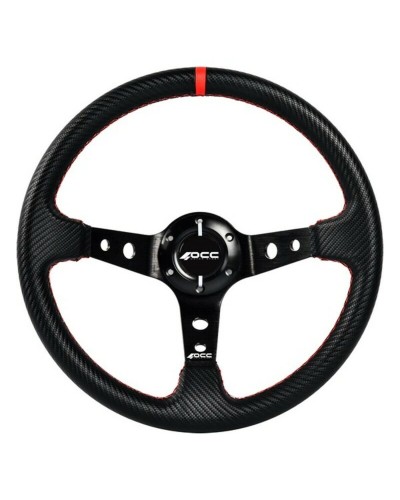 OCC Motorsport Lenkrad Racing Schwarz - Durchmesser 35cm, Ergonomischer Griff
