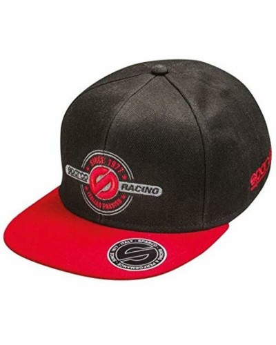 Sparco Gorra Deportiva Niño Rebel Negro/Rojo - Transpirable, Casual
