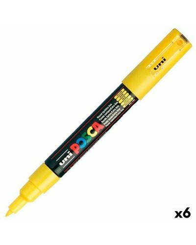 POSCA PC-1M Marqueur Permanent Jaune, Pointe Moyenne (Lot de 6)
