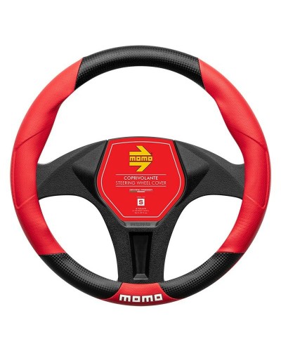 MOMO Black/Red Steering Wheel Cover Ø 36cm - Sporty and Anti-Slip

