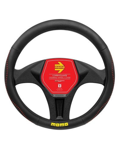 MOMO Cubre Volante Negro/Rojo Ø 36cm - Volante Deportivo para Auto
