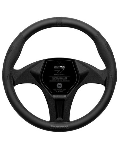 MOMO Lenkradbezug Schwarz Universal Ø 38-39 cm - Sportlicher Look und sicherer Halt
