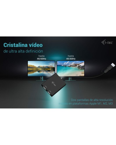 USB-Kaapeli i-Tec CADUAL4KHDMI Musta