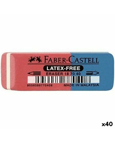 Suddgummi Faber-Castell Blå Röd (40 antal)