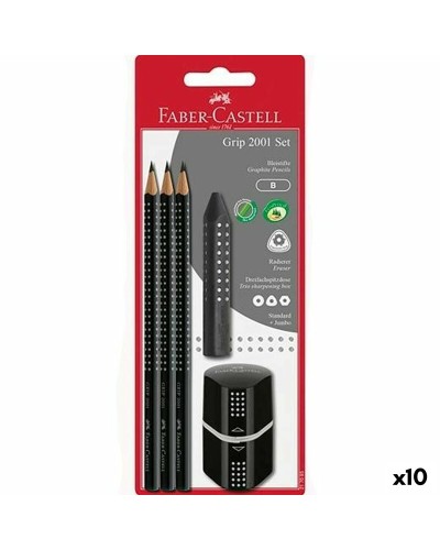 Set de Lápices Faber-Castell Negro (10) - Dibujo y Escritura de Calidad
