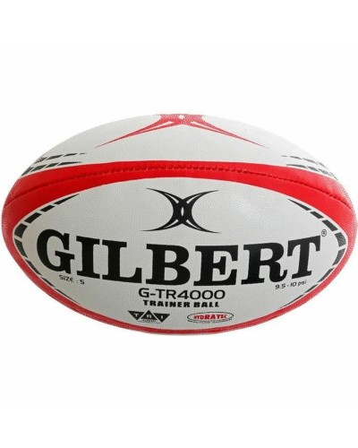 Gilbert G-TR4000 Ballon de Rugby Blanc/Rouge - Taille 5 - Entraînement & Match
