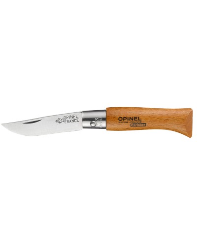 Opinel No. 3: Carbon Steel Folding Knife, Beechwood 4cm - Pocket Size
