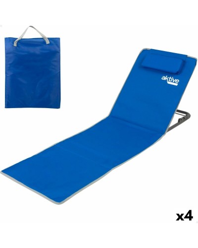 Mat Aktive Liggend 147 x 55 x 48 cm PVC 600D Blauw Staal Spons (4 Stuks)