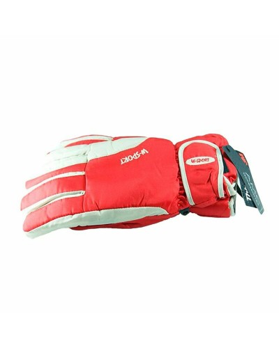 Guantes Amarco Rojos de Cuero para Moto Invierno Térmicos Antiviento
