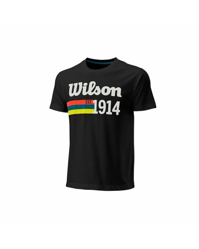 Maglia Uomo Wilson Script 14 Nera - Maniche Corte Traspirante
