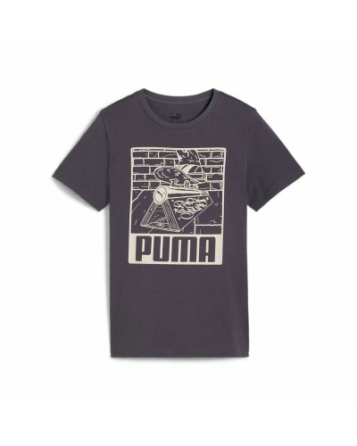 Puma T-shirt Enfant Manches Courtes Violette - Coton Sportif
