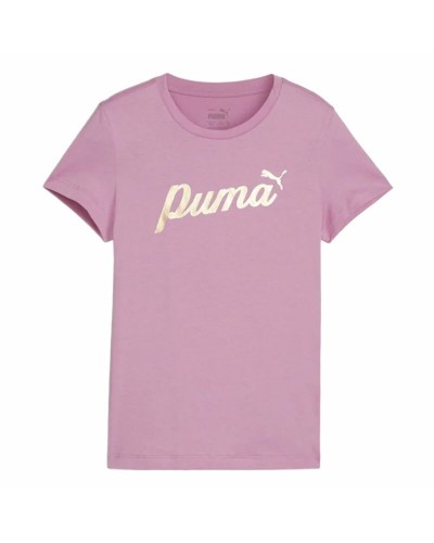 Barn T-shirt med kortärm Puma Essentials+ Script Metallic G