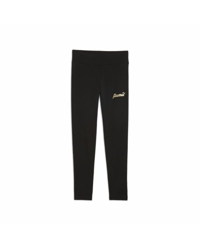 Puma Essentials+ Script Metallic Black Girl's Training Leggings
